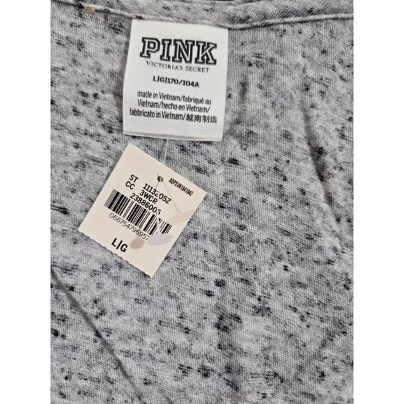 Victoria's Secret Pink Racerback Tank Top Gray with Bling Sequins Large NWT NEW - Picture 4 of 6